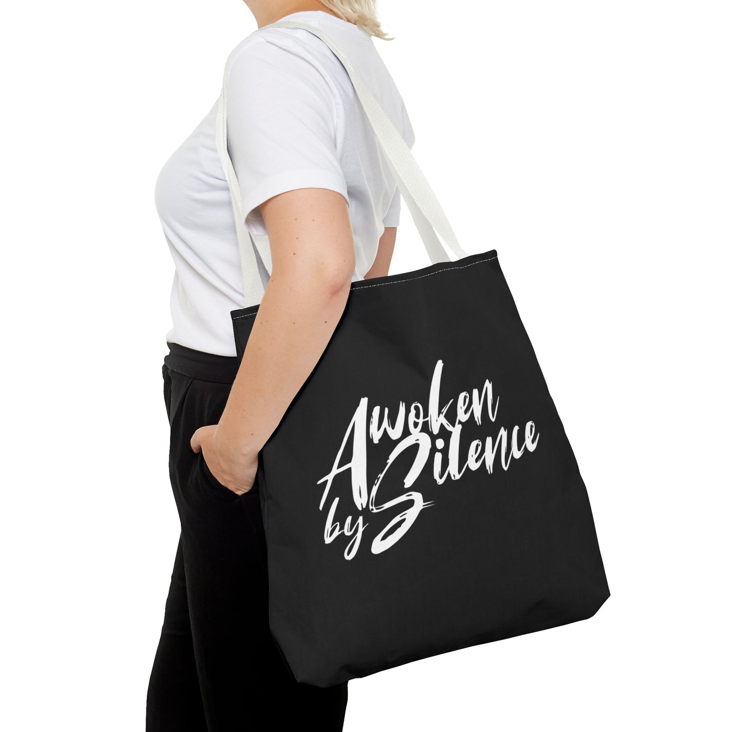 Awoken By Silence Tote Bag - Black Carryall for Everyday Use