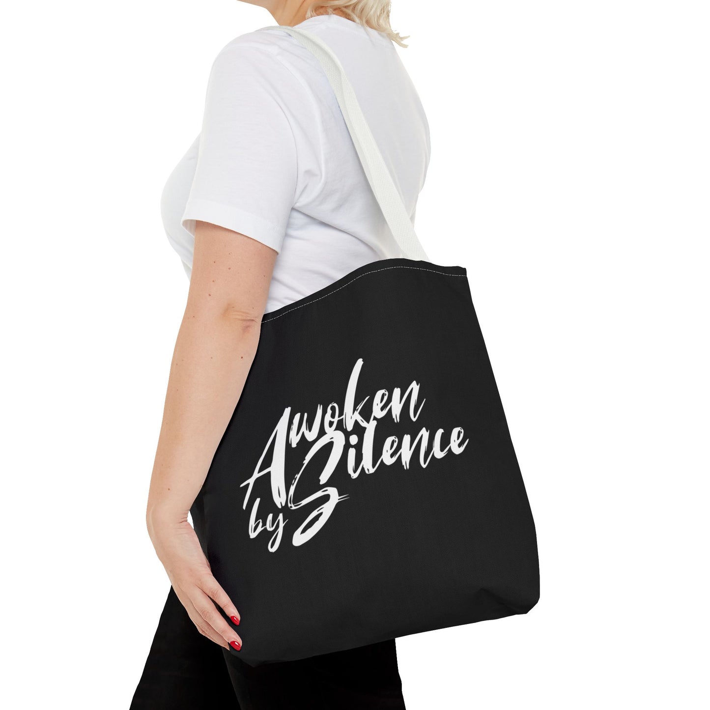 Awoken By Silence Tote Bag - Black Carryall for Everyday Use