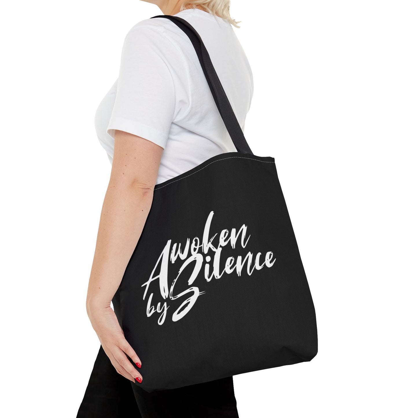 Awoken By Silence Tote Bag - Black Carryall for Everyday Use