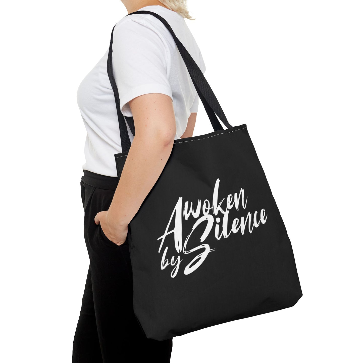 Awoken By Silence Tote Bag - Black Carryall for Everyday Use