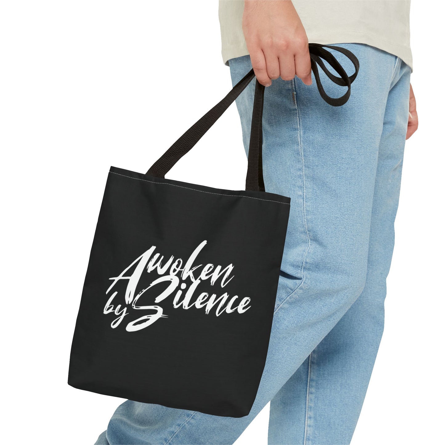 Awoken By Silence Tote Bag - Black Carryall for Everyday Use