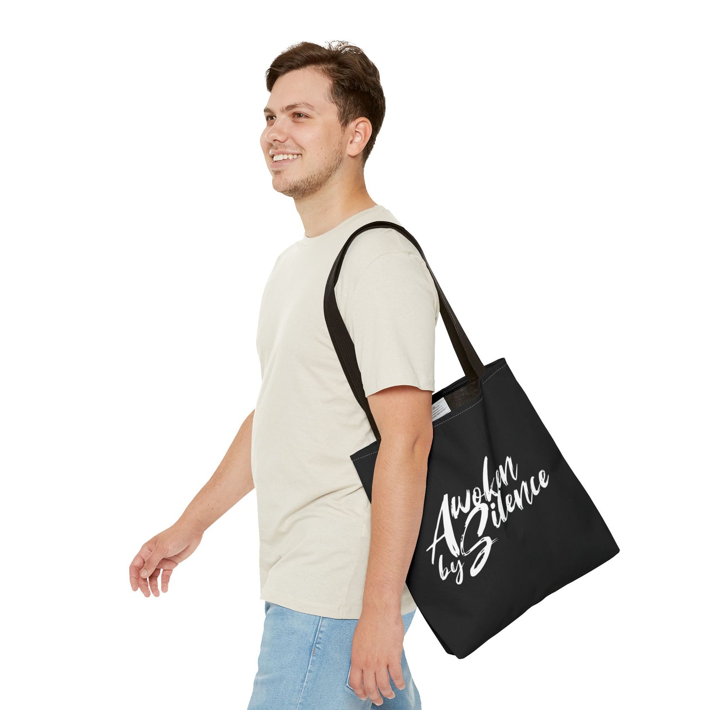 Awoken By Silence Tote Bag - Black Carryall for Everyday Use